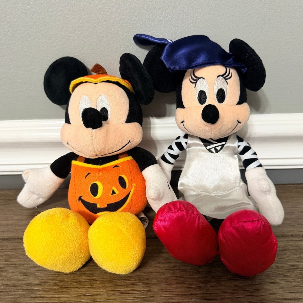 Disney Halloween Mickey Mouse Pumpkin Minnie Mouse Bride of Frankenstein